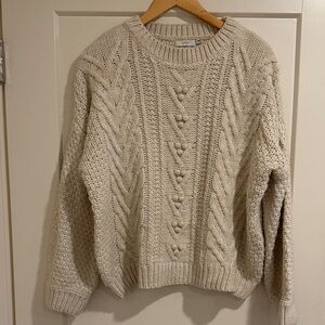 Lush Cream Cable Knit Sweater